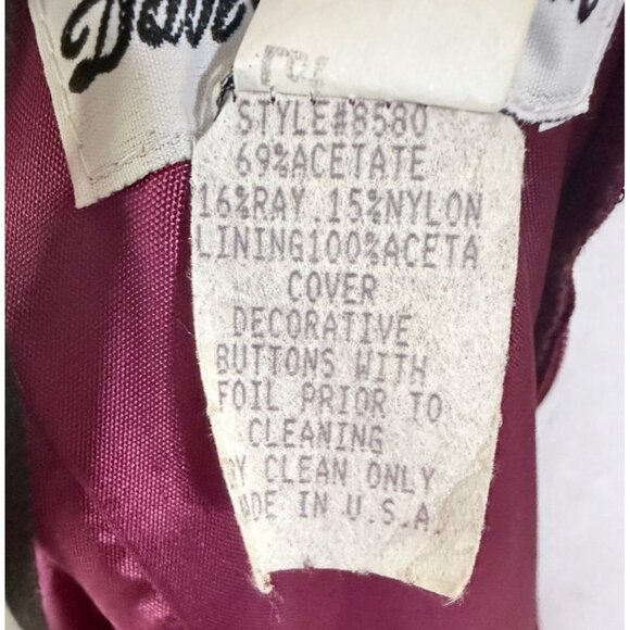 Vtg Dave & Johnny Burgundy Velour Halter Gown Size 9/10 Formal Dress Holiday Par - Picture 9 of 12